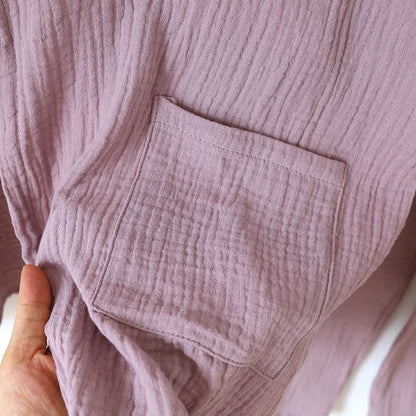 Unisex Minimalist Cotton Gauze Kimono Loungewear - image 9