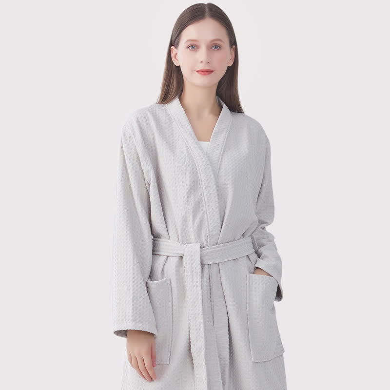 Ownkot Quick-drying Waffle Weave Cotton Spa Bathrobe - image 4