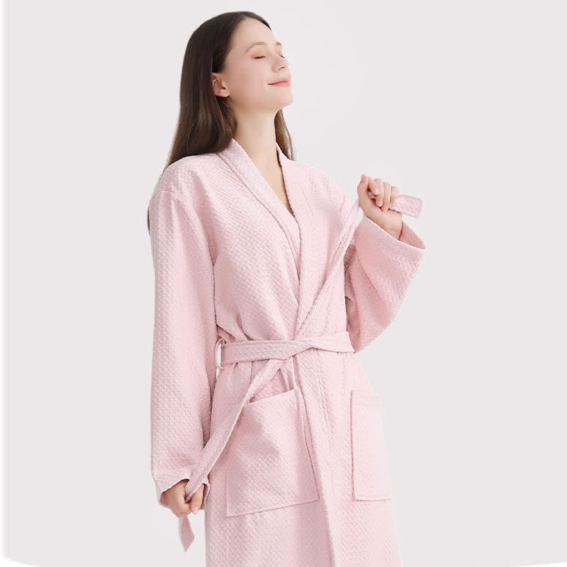 Ownkot Quick-drying Waffle Weave Cotton Spa Bathrobe - image 14