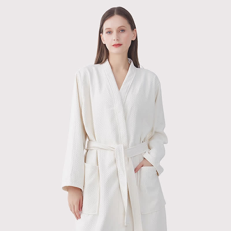 Ownkot Quick-drying Waffle Weave Cotton Spa Bathrobe - image 9