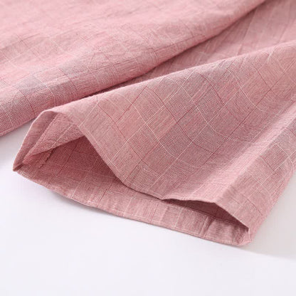 Subtle Plaid Cotton Gauze Kimono Loungewear - image 7