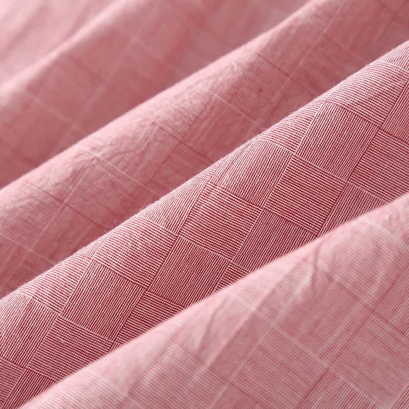 Subtle Plaid Cotton Gauze Kimono Loungewear - image 8