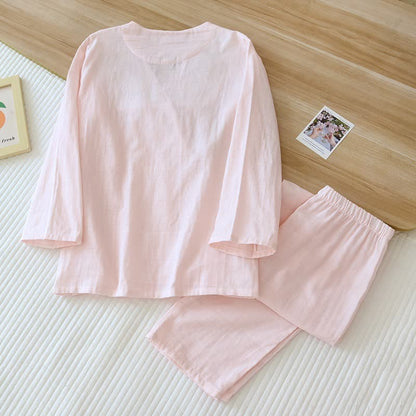 Floral Embroidery Cotton Gauze Kimono Loungewear - image 4