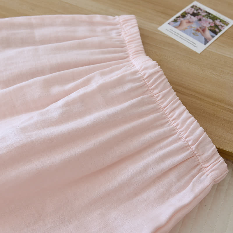 Floral Embroidery Cotton Gauze Kimono Loungewear - image 9