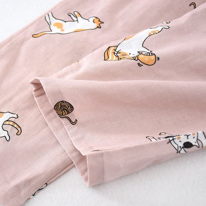 Couple Matching Cat Cotton Kimono Loungewear - image 8