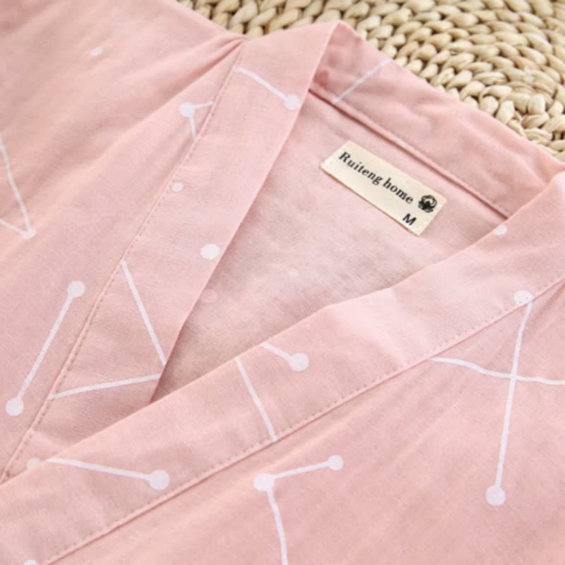 Couple Matching Line Cotton Kimono Loungewear - image 4