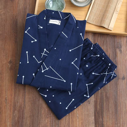 Couple Matching Line Cotton Kimono Loungewear - image 10