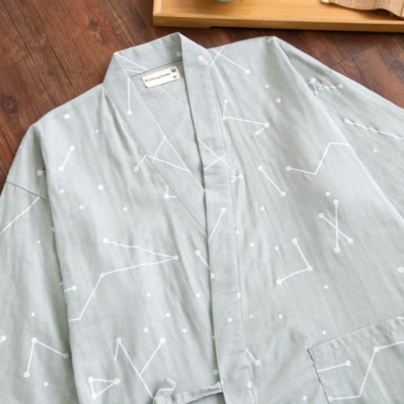 Couple Matching Line Cotton Kimono Loungewear - image 14