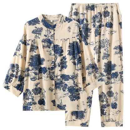Retro Oriental Style Tree Cotton Loungewear - image 3