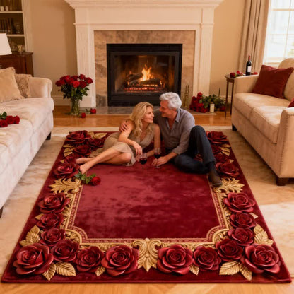Ownkoti Romantic Rose Anti-slip 3D Effect Rug - image 1