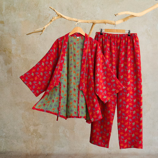 Ginkgo Organic Cotton Kimono Loungewear Set - image 0