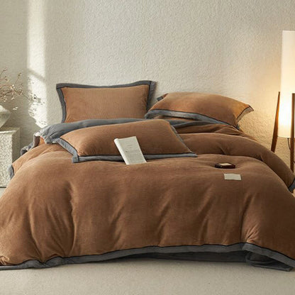 Waffle Textured  Reversible Plush Bedding Set(4PCS) - image 16