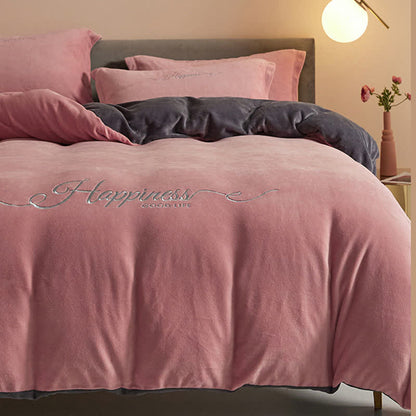Happiness Embroidered Plush Bedding Set(4PCS) - image 23