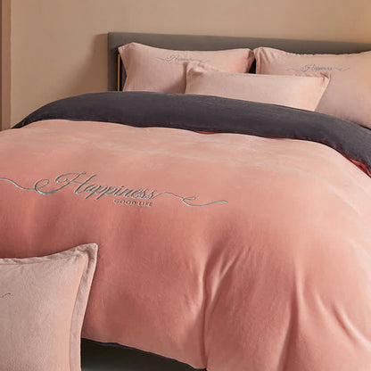 Happiness Embroidered Plush Bedding Set(4PCS) - image 18
