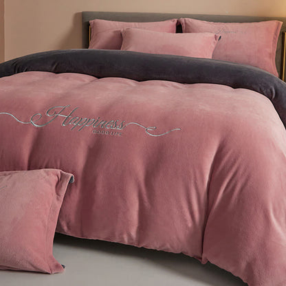 Happiness Embroidered Plush Bedding Set(4PCS) - image 21