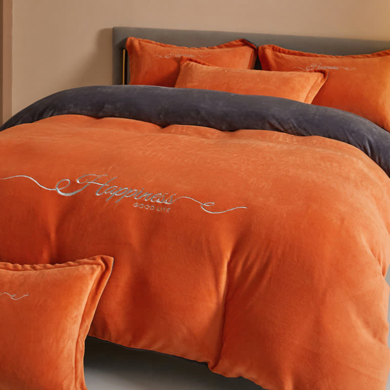 Happiness Embroidered Plush Bedding Set(4PCS) - image 3
