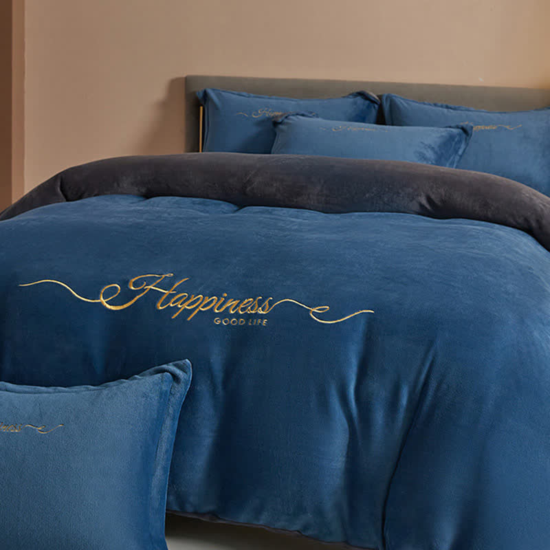 Happiness Embroidered Plush Bedding Set(4PCS) - image 16