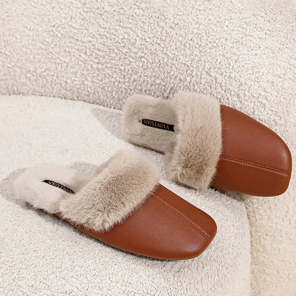 Simple Solid Plush House Slippers - image 8
