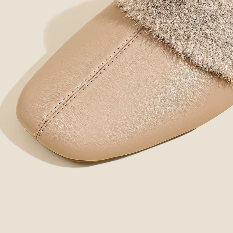 Simple Solid Plush House Slippers - image 6