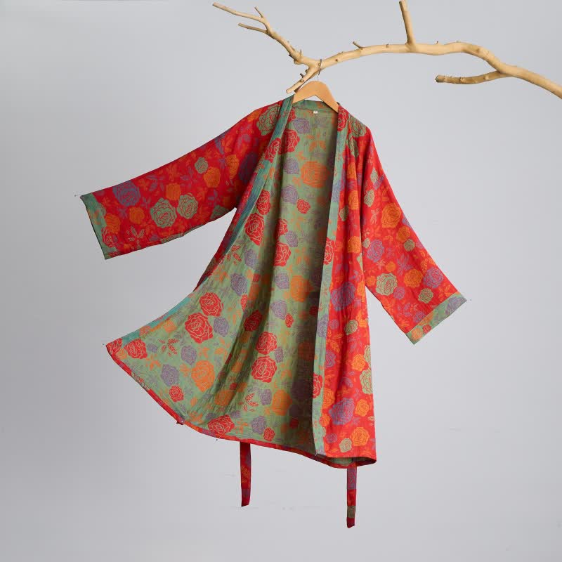 Romantic Rose Cotton Gauze Kimono Robe - image 2
