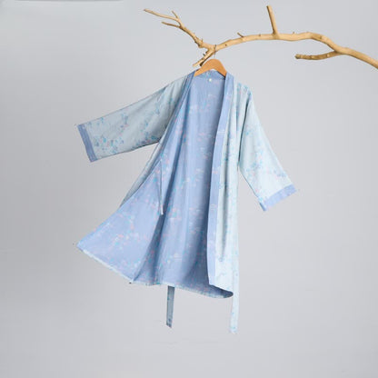 Graceful Plum Blossom Cotton Gauze Kimono Robe - image 8