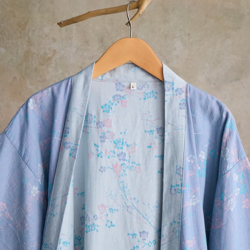 Graceful Plum Blossom Cotton Gauze Kimono Robe - image 3