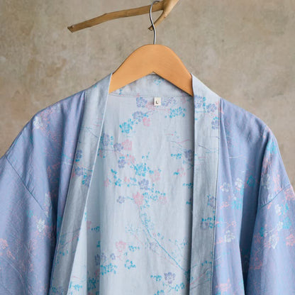 Graceful Plum Blossom Cotton Gauze Kimono Robe - image 3