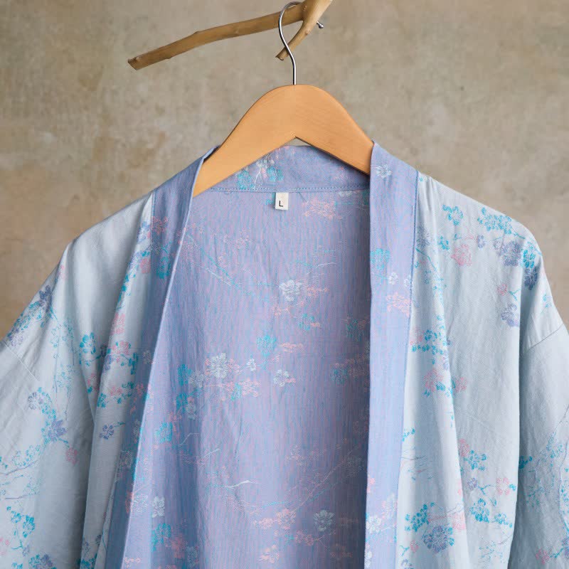 Graceful Plum Blossom Cotton Gauze Kimono Robe - image 9