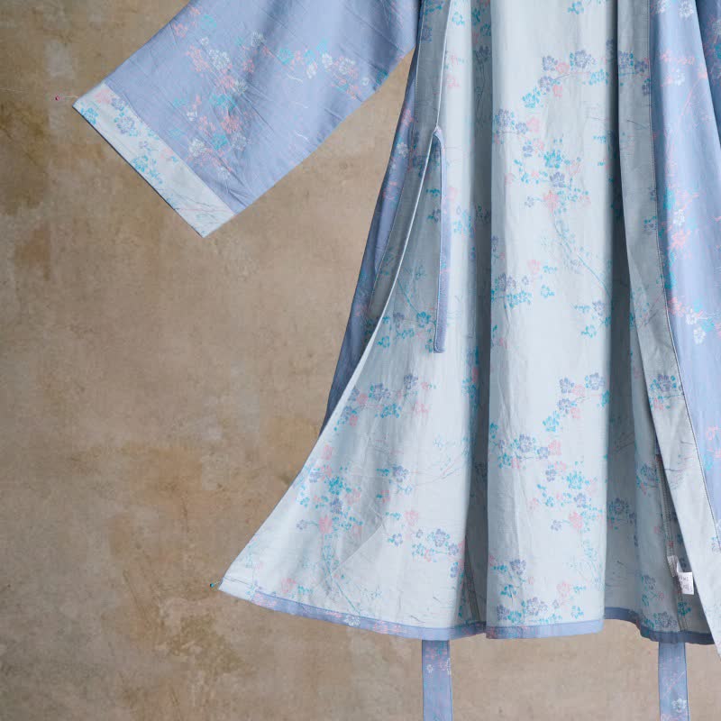 Graceful Plum Blossom Cotton Gauze Kimono Robe - image 4