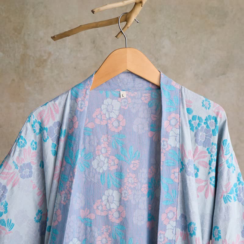 Charming Floral Cotton Gauze Kimono Robe - image 9