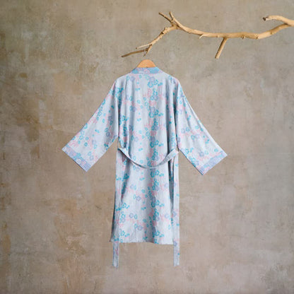 Charming Floral Cotton Gauze Kimono Robe - image 7