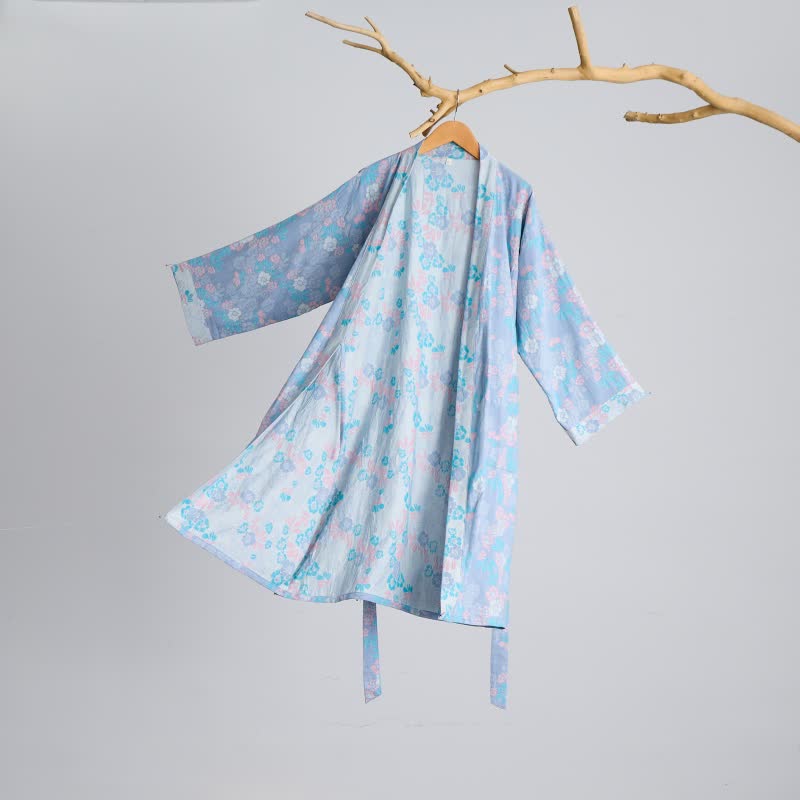 Charming Floral Cotton Gauze Kimono Robe - image 2