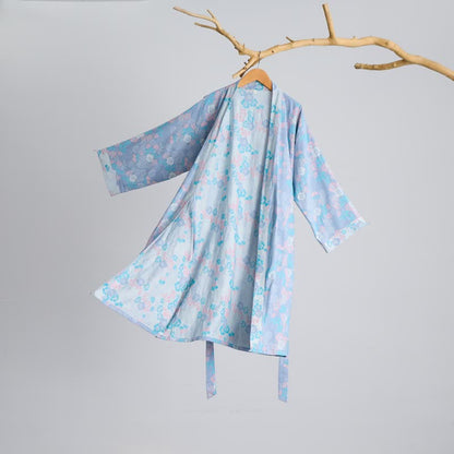 Charming Floral Cotton Gauze Kimono Robe - image 2