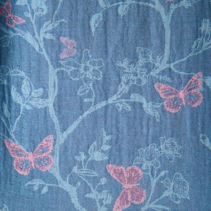 Elegant Floral Butterfly Cotton Gauze Kimono Robe - image 6