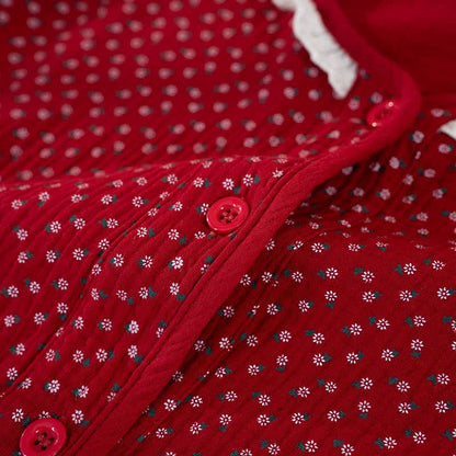 Red Floral Pure Cotton Pajama Set - image 7