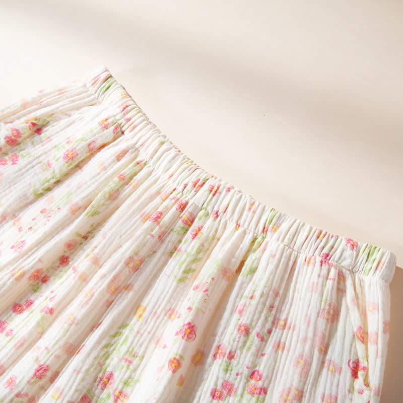 Elegant Begonia Cotton Gauze Pajama Set - image 8