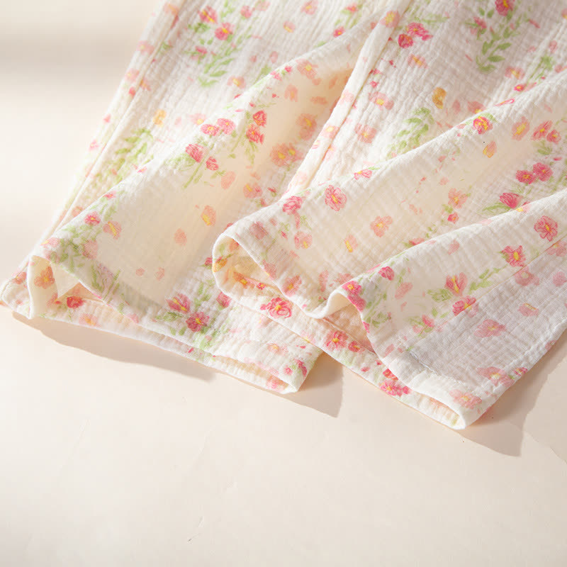 Elegant Begonia Cotton Gauze Pajama Set - image 10