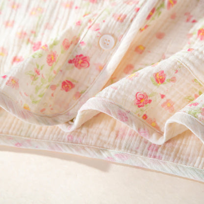 Elegant Begonia Cotton Gauze Pajama Set - image 6