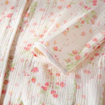 Elegant Begonia Cotton Gauze Pajama Set - image 3