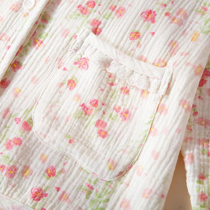 Elegant Begonia Cotton Gauze Pajama Set - image 5