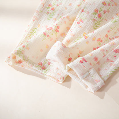 Elegant Begonia Cotton Gauze Pajama Set - image 11