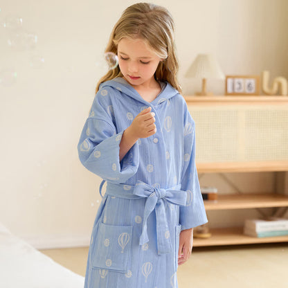 Air Balloon Hooded Cotton Gauze Child Bathrobe - image 6