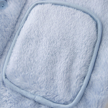 Solid Button Child Plush Loungewear Set - image 2