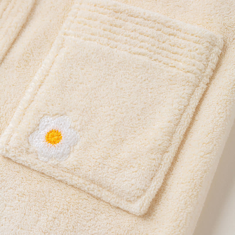 Floral Plush Child Robe with Pocket - image 2