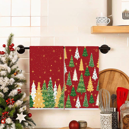 Ownkoti Christmas Tree Absorbent Multi-use Towel - 2 Patterns - 2PCS - image 0
