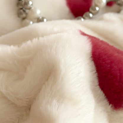 Heart Pattern Plush Fleece Throw Blanket - image 6