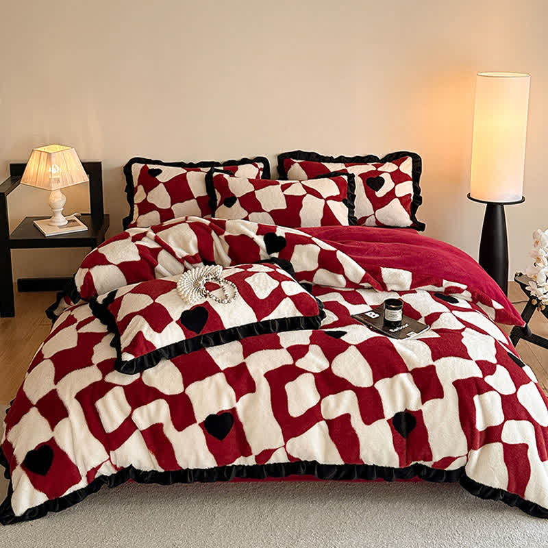 Romantic Plush Velvet 4-Piece Duvet Cover Set - image 1