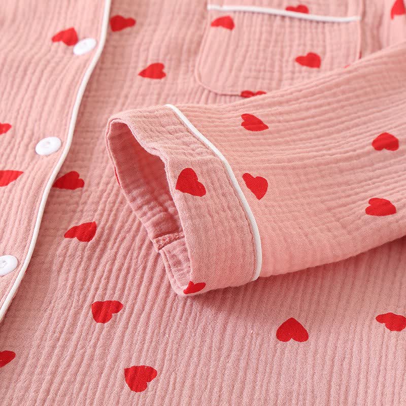 Heart Pure Cotton Gauze Button Nightgown - image 4