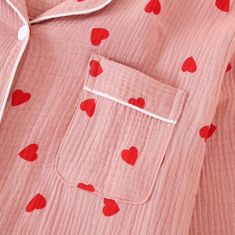 Heart Pure Cotton Gauze Button Nightgown - image 2