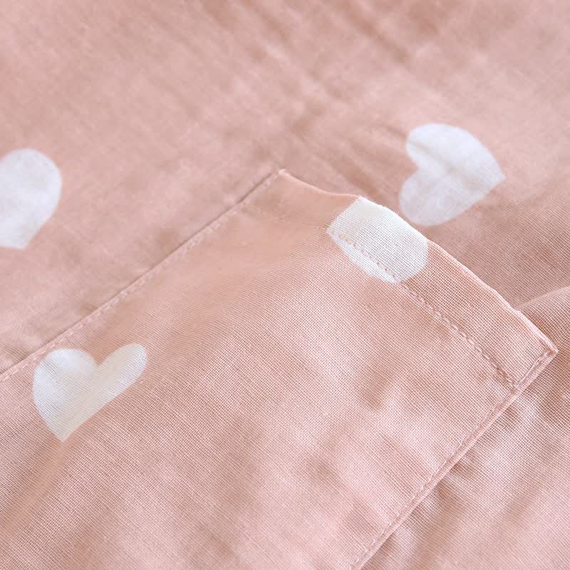 Heart Cotton Gauze Kimono Bathrobe - image 9